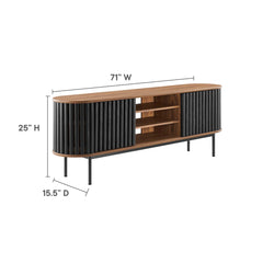 Fortitude Walnut/Black 71" TV Stand - Ornate Home