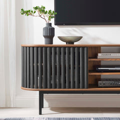 Fortitude Walnut/Black 71" TV Stand - Ornate Home