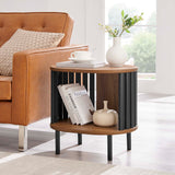 Fortitude Walnut/Black Side Table - Ornate Home
