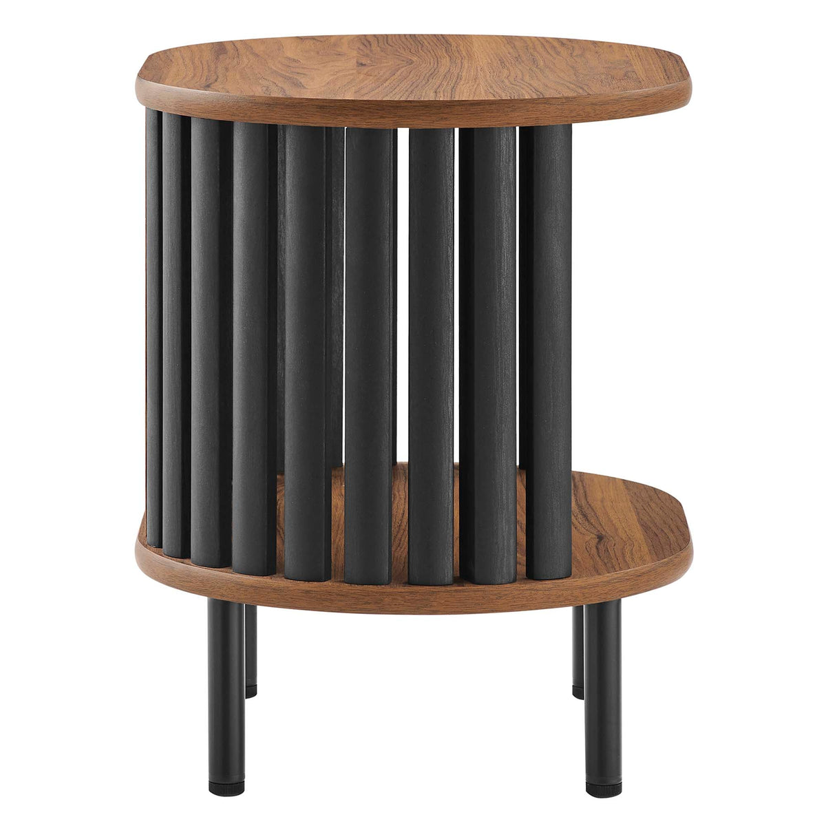Fortitude Walnut/Black Side Table - Ornate Home