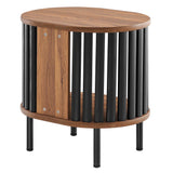 Fortitude Walnut/Black Side Table - Ornate Home