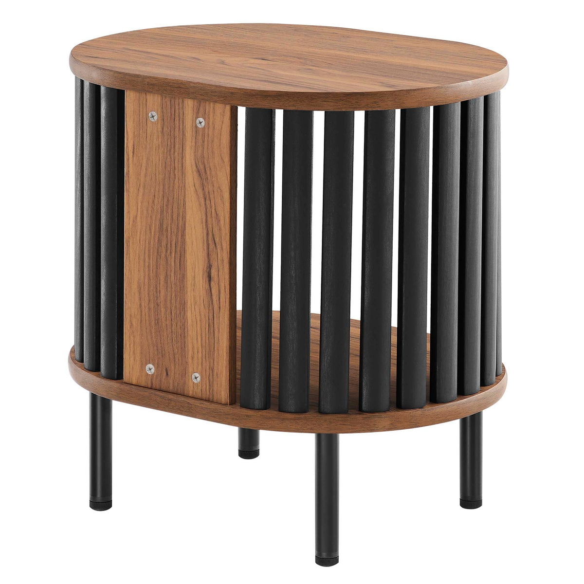 Fortitude Walnut/Black Side Table - Ornate Home