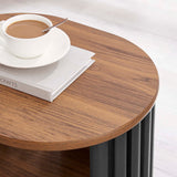 Fortitude Walnut/Black Side Table - Ornate Home