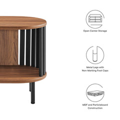 Fortitude Walnut/Black Side Table - Ornate Home