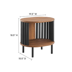 Fortitude Walnut/Black Side Table - Ornate Home