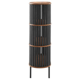 Fortitude Walnut/Black Three Tier Display Cabinet - Ornate Home