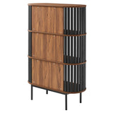 Fortitude Walnut/Black Three Tier Display Cabinet - Ornate Home