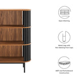 Fortitude Walnut/Black Three Tier Display Cabinet - Ornate Home