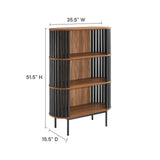 Fortitude Walnut/Black Three Tier Display Cabinet - Ornate Home