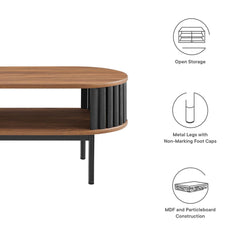 Fortitude Walnut/Black Wood Coffee Table - Ornate Home