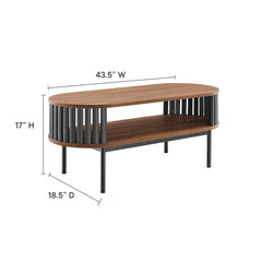 Fortitude Walnut/Black Wood Coffee Table - Ornate Home
