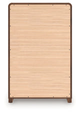 Fortlorn Walnut Brown Five Drawer Chest - Ornate Home