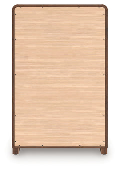 Fortlorn Walnut Brown Five Drawer Chest - Ornate Home