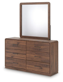 Fortlorn Walnut Brown King Panel Bed, Dresser, Mirror and Chest - Ornate Home