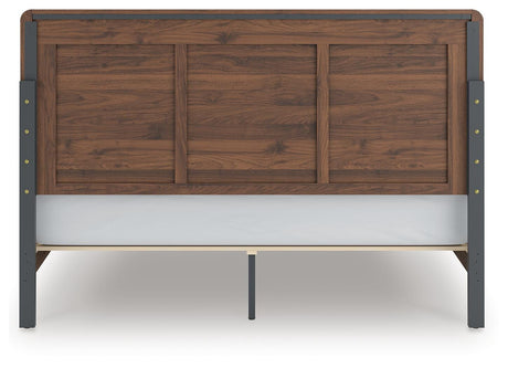 Fortlorn Walnut Brown King Panel Bed, Dresser, Mirror and Nightstand - Ornate Home