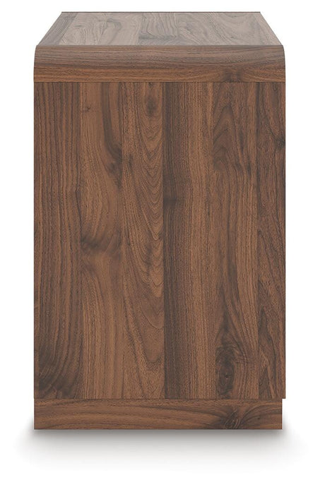 Fortlorn Walnut Brown King Panel Bed, Dresser, Mirror and Nightstand - Ornate Home