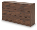 Fortlorn Walnut Brown King Panel Bed, Dresser and 2 Nightstands (Online Special Price) - Ornate Home