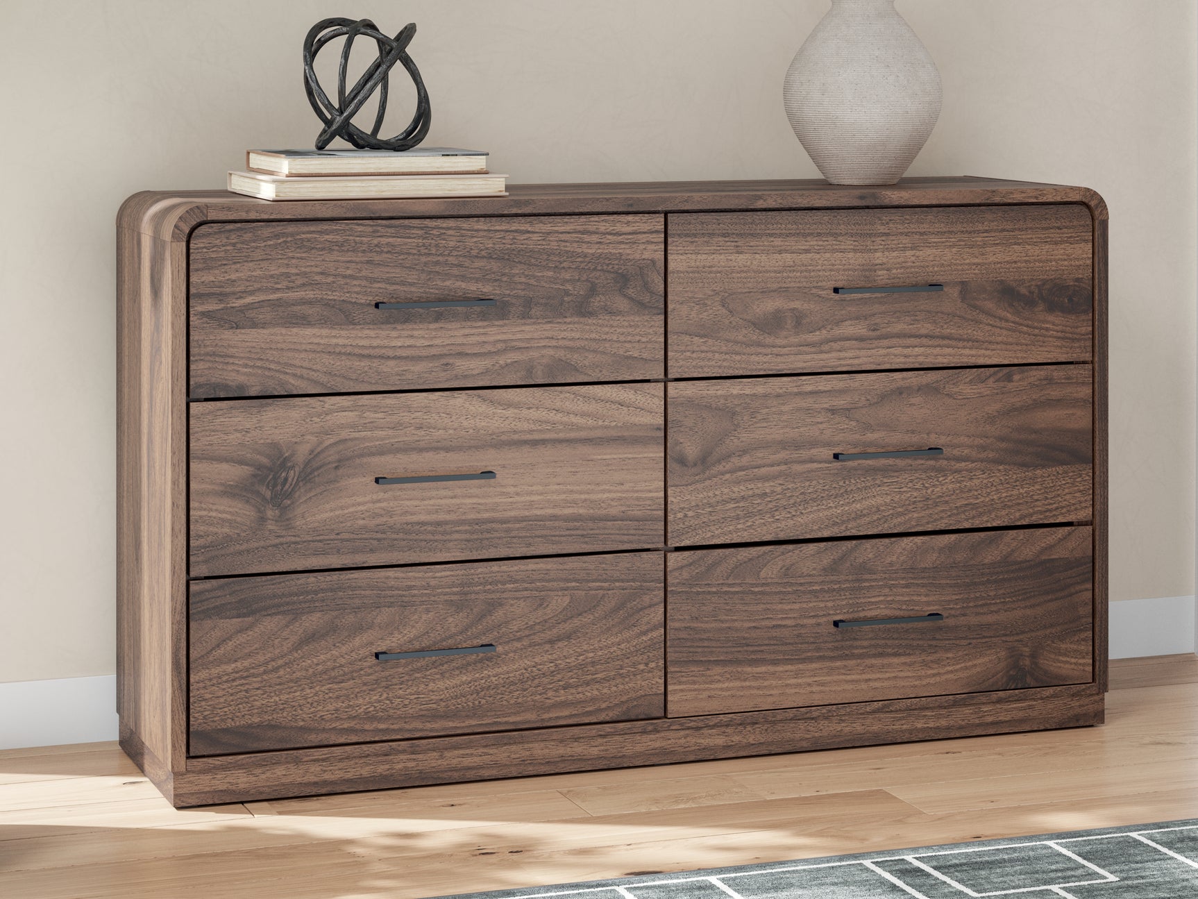 Fortlorn Walnut Brown King Panel Bed, Dresser and 2 Nightstands (Online Special Price) - Ornate Home