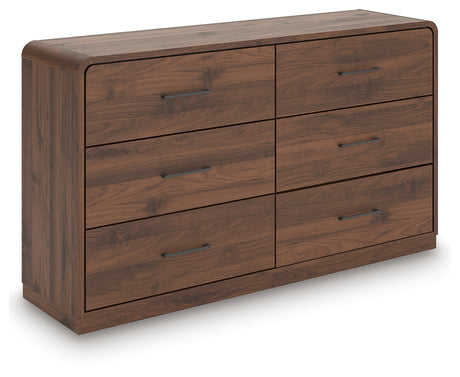 Fortlorn Walnut Brown King Panel Bed, Dresser and 2 Nightstands - Ornate Home