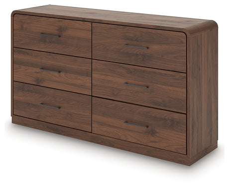 Fortlorn Walnut Brown King Panel Bed, Dresser and 2 Nightstands - Ornate Home