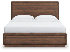 Fortlorn Walnut Brown King Panel Bed, Dresser and 2 Nightstands - Ornate Home