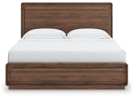 Fortlorn Walnut Brown King Panel Bed, Dresser and 2 Nightstands - Ornate Home