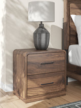 Fortlorn Walnut Brown King Panel Bed, Dresser and 2 Nightstands - Ornate Home