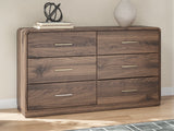Fortlorn Walnut Brown King Panel Bed, Dresser and Nightstand (Online Special Price) - Ornate Home