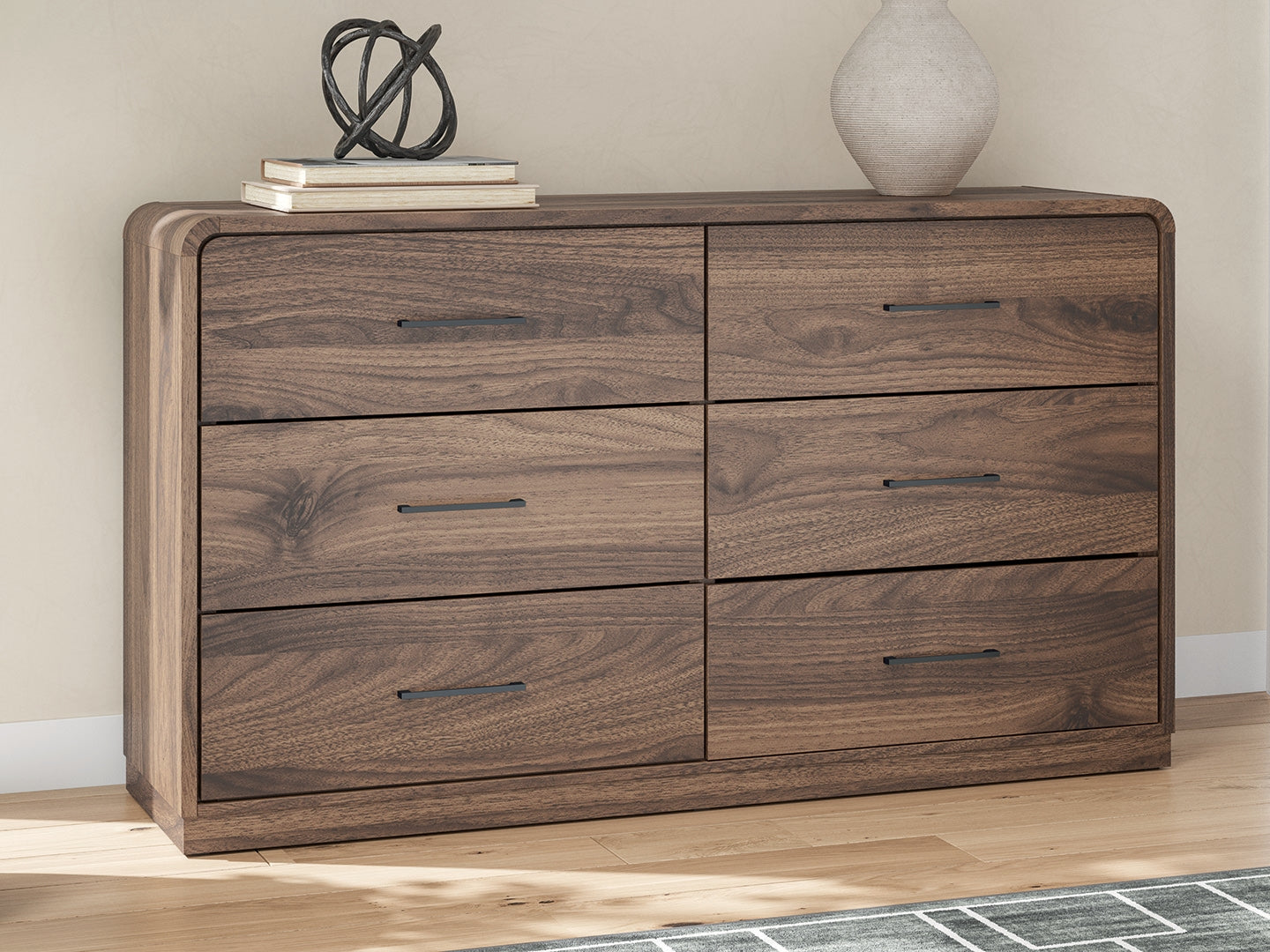 Fortlorn Walnut Brown King Panel Bed, Dresser and Nightstand (Online Special Price) - Ornate Home