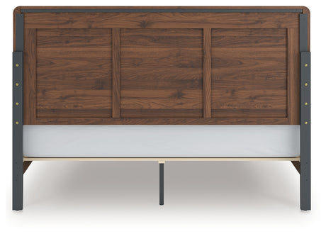 Fortlorn Walnut Brown King Panel Bed, Dresser and Nightstand - Ornate Home