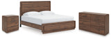 Fortlorn Walnut Brown King Panel Bed, Dresser and Nightstand - Ornate Home