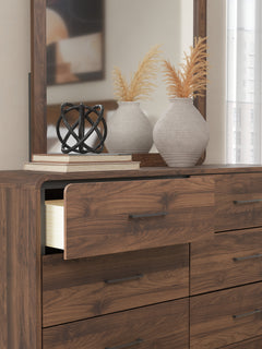 Fortlorn Walnut Brown King Panel Bed, Dresser and Nightstand - Ornate Home