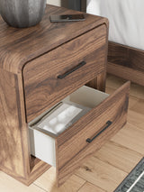 Fortlorn Walnut Brown King Panel Bed, Dresser and Nightstand - Ornate Home