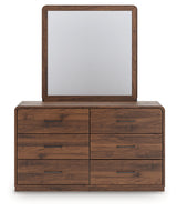 Fortlorn Walnut Brown Queen Panel Bed, Dresser, Mirror and Nightstand (Online Special Price) - Ornate Home