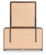 Fortlorn Walnut Brown Queen Panel Bed, Dresser, Mirror and Nightstand (Online Special Price) - Ornate Home