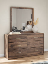 Fortlorn Walnut Brown Queen Panel Bed, Dresser, Mirror and Nightstand (Online Special Price) - Ornate Home