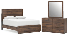 Fortlorn Walnut Brown Queen Panel Bed, Dresser and Mirror (Online Special Price) - Ornate Home