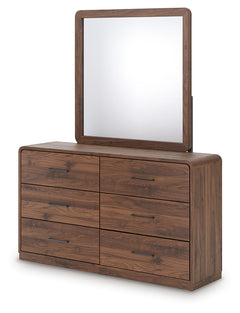 Fortlorn Walnut Brown Queen Panel Bed, Dresser and Mirror - Ornate Home