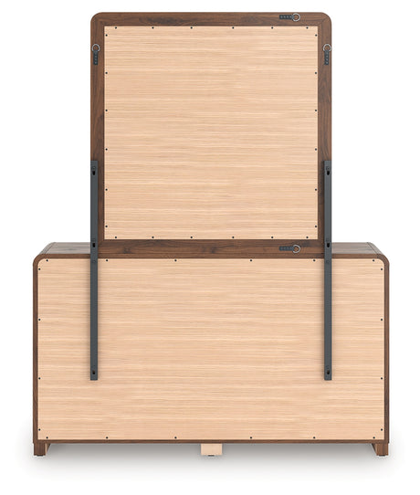 Fortlorn Walnut Brown Queen Panel Bed, Dresser and Mirror - Ornate Home