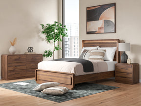 Fortlorn Walnut Brown Queen Panel Bed, Dresser and Nightstand (Online Special Price) - Ornate Home