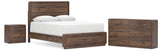 Fortlorn Walnut Brown Queen Panel Bed, Dresser and Nightstand - Ornate Home