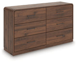 Fortlorn Walnut Brown Queen Panel Bed and Dresser - Ornate Home