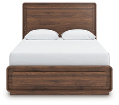 Fortlorn Walnut Brown Queen Panel Bed and Dresser - Ornate Home