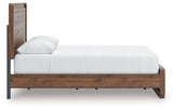 Fortlorn Walnut Brown Queen Panel Bed and Dresser - Ornate Home