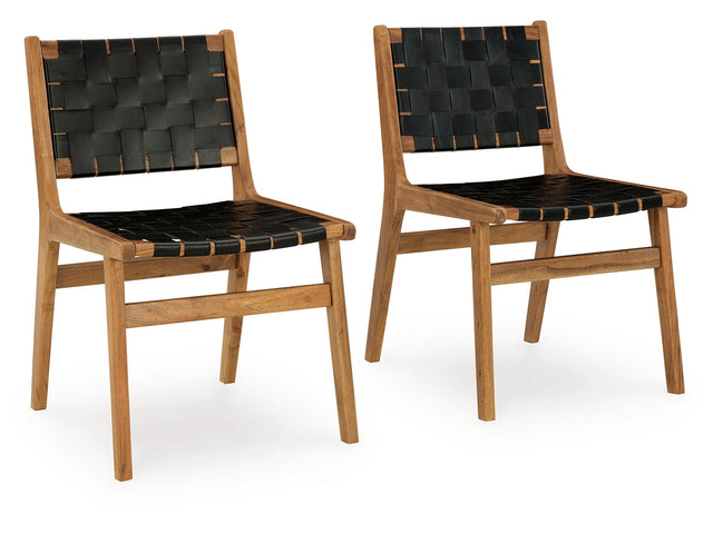 Fortmaine Brown/Black Dining Chair (Set of 2) - Ornate Home