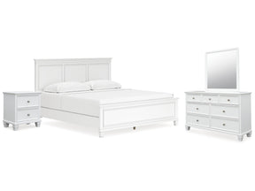 Fortman White California King Panel 4-Piece Bedroom Set (Online Special Price) - Ornate Home