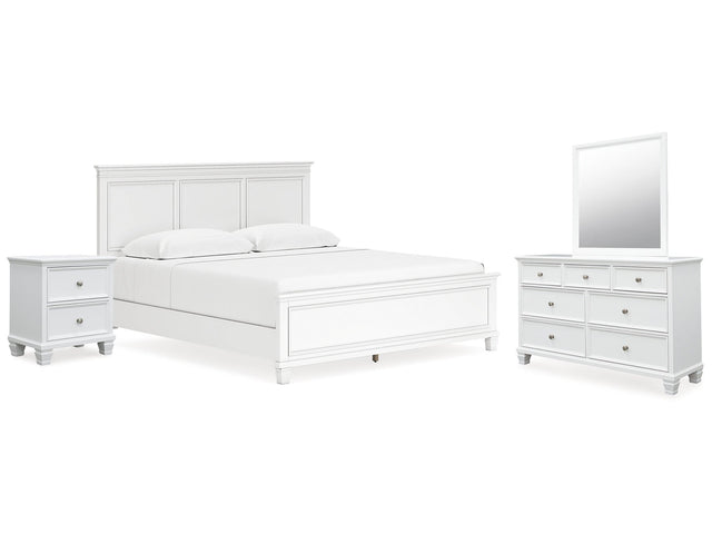 Fortman White California King Panel 4-Piece Bedroom Set (Online Special Price) - Ornate Home