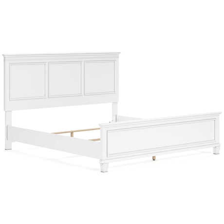 Fortman White King Panel 5-Piece Bedroom Set w/ 2 Nightstands - Ornate Home