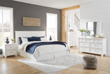 Fortman White King Panel 5-Piece Bedroom Set w/ 2 Nightstands - Ornate Home