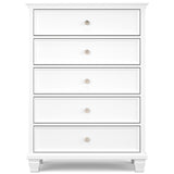 Fortman White California King Panel 5-Piece Bedroom Set - Ornate Home